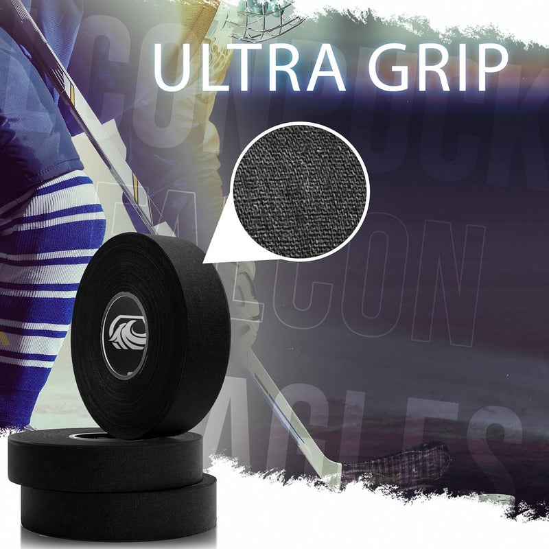 Eagle's Bulk Hockey Tape Black, White or Clear Multipurpose Tape Roll - Strong Adhesive - Durable Cloth or PVC Tape - Hokey Sports Gifts, Accessories, Equipment, Gear - Image 4